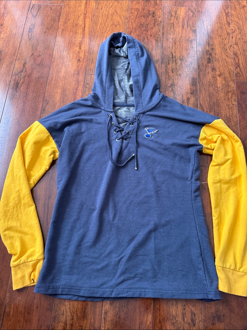 Antigua Navy and Gold Hooded Sweatshirt